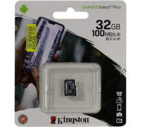 Память MicroSD 32Gb class 10 Kingston Canvas Select