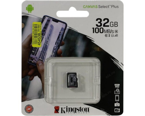 Память MicroSD 32Gb class 10 Kingston Canvas Select